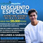 ATENCION JOVENES DE 18 A 23 AÑOS PROMOCION PARA USTEDES